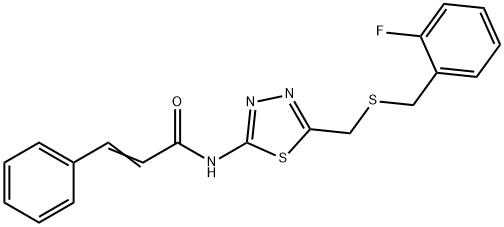 N-(5-{[(2-fluorobenzyl)sulfanyl]methyl}-1,3,4-thiadiazol-2-yl)-3-phenylacrylamide Structure