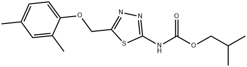 isobutyl5-[(2,4-dimethylphenoxy)methyl]-1,3,4-thiadiazol-2-ylcarbamate 化学構造式