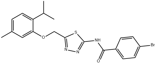 4-bromo-N-{5-[(2-isopropyl-5-methylphenoxy)methyl]-1,3,4-thiadiazol-2-yl}benzamide Structure