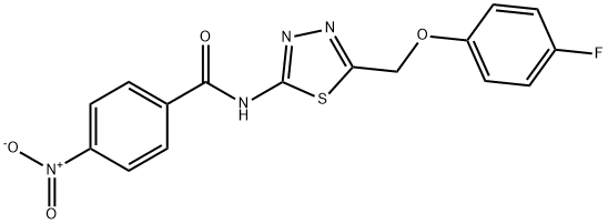 N-{5-[(4-fluorophenoxy)methyl]-1,3,4-thiadiazol-2-yl}-4-nitrobenzamide 结构式