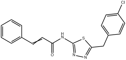 N-[5-(4-chlorobenzyl)-1,3,4-thiadiazol-2-yl]-3-phenylacrylamide 化学構造式