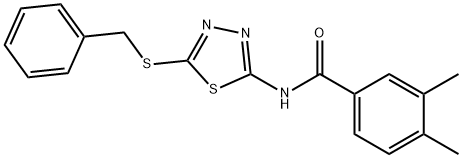 N-[5-(benzylsulfanyl)-1,3,4-thiadiazol-2-yl]-3,4-dimethylbenzamide Structure