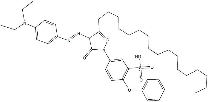 5-(4-{[4-(diethylamino)phenyl]diazenyl}-3-heptadecyl-5-oxo-4,5-dihydro-1H-pyrazol-1-yl)-2-phenoxybenzenesulfonic acid 化学構造式