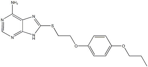 8-{[2-(4-propoxyphenoxy)ethyl]sulfanyl}-9H-purin-6-ylamine 结构式