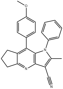 8-(4-methoxyphenyl)-2-methyl-1-phenyl-1,5,6,7-tetrahydrocyclopenta[b]pyrrolo[2,3-e]pyridine-3-carbonitrile 结构式