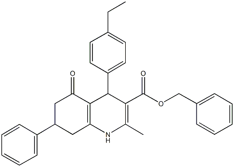 benzyl 4-(4-ethylphenyl)-2-methyl-5-oxo-7-phenyl-1,4,5,6,7,8-hexahydro-3-quinolinecarboxylate Struktur
