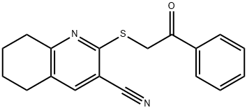 2-[(2-oxo-2-phenylethyl)sulfanyl]-5,6,7,8-tetrahydro-3-quinolinecarbonitrile 结构式