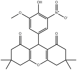 9-{4-hydroxy-3-nitro-5-methoxyphenyl}-3,3,6,6-tetramethyl-3,4,5,6,7,9-hexahydro-1H-xanthene-1,8(2H)-dione Structure