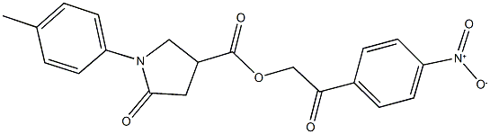 2-{4-nitrophenyl}-2-oxoethyl 1-(4-methylphenyl)-5-oxo-3-pyrrolidinecarboxylate Structure