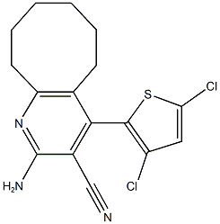 2-amino-4-(3,5-dichloro-2-thienyl)-5,6,7,8,9,10-hexahydrocycloocta[b]pyridine-3-carbonitrile Structure