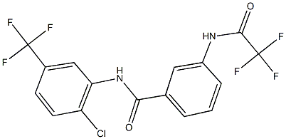 N-[2-chloro-5-(trifluoromethyl)phenyl]-3-[(trifluoroacetyl)amino]benzamide 化学構造式