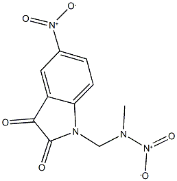 1-[(2-hydroxy-1-methyl-2-oxidohydrazino)methyl]-5-nitro-1H-indole-2,3-dione 化学構造式