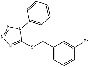 3-bromobenzyl 1-phenyl-1H-tetraazol-5-yl sulfide,311315-75-0,结构式