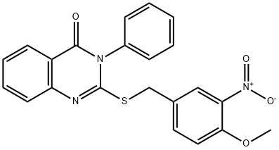 2-({3-nitro-4-methoxybenzyl}sulfanyl)-3-phenyl-4(3H)-quinazolinone Structure