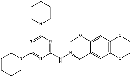 2,4,5-trimethoxybenzaldehyde [4,6-di(1-piperidinyl)-1,3,5-triazin-2-yl]hydrazone Structure