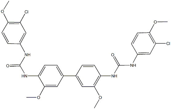 N-(4'-{[(3-chloro-4-methoxyanilino)carbonyl]amino}-3,3'-dimethoxy[1,1'-biphenyl]-4-yl)-N'-(3-chloro-4-methoxyphenyl)urea 结构式