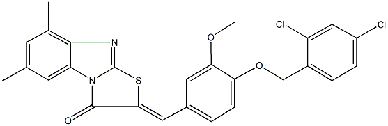 2-{4-[(2,4-dichlorobenzyl)oxy]-3-methoxybenzylidene}-6,8-dimethyl[1,3]thiazolo[3,2-a]benzimidazol-3(2H)-one|