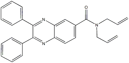 N,N-diallyl-2,3-diphenyl-6-quinoxalinecarboxamide Structure