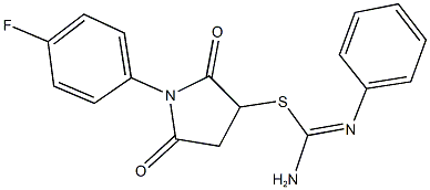 1-(4-fluorophenyl)-2,5-dioxo-3-pyrrolidinyl N'-phenylimidothiocarbamate Structure