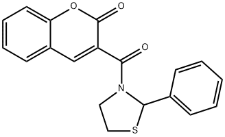 3-[(2-phenyl-1,3-thiazolidin-3-yl)carbonyl]-2H-chromen-2-one Struktur