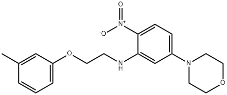 4-(4-nitro-3-{[2-(3-methylphenoxy)ethyl]amino}phenyl)morpholine 化学構造式