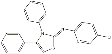 5-chloro-N-(3,4-diphenyl-1,3-thiazol-2(3H)-ylidene)-2-pyridinamine 结构式