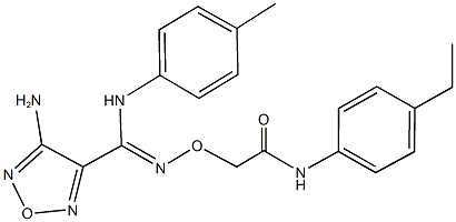 2-({[(4-amino-1,2,5-oxadiazol-3-yl)(4-toluidino)methylene]amino}oxy)-N-(4-ethylphenyl)acetamide,311323-18-9,结构式