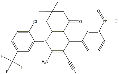 2-amino-1-[2-chloro-5-(trifluoromethyl)phenyl]-4-{3-nitrophenyl}-7,7-dimethyl-5-oxo-1,4,5,6,7,8-hexahydro-3-quinolinecarbonitrile|