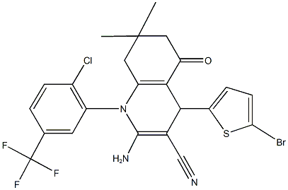 2-amino-4-(5-bromo-2-thienyl)-1-[2-chloro-5-(trifluoromethyl)phenyl]-7,7-dimethyl-5-oxo-1,4,5,6,7,8-hexahydro-3-quinolinecarbonitrile|