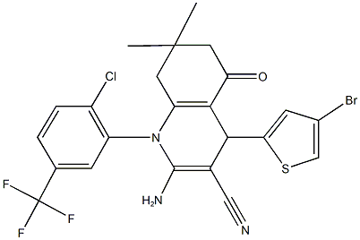 2-amino-4-(4-bromo-2-thienyl)-1-[2-chloro-5-(trifluoromethyl)phenyl]-7,7-dimethyl-5-oxo-1,4,5,6,7,8-hexahydro-3-quinolinecarbonitrile Structure