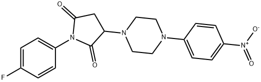 1-(4-fluorophenyl)-3-(4-{4-nitrophenyl}-1-piperazinyl)-2,5-pyrrolidinedione Structure