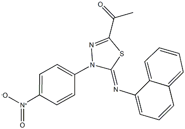 1-[4-{4-nitrophenyl}-5-(1-naphthylimino)-4,5-dihydro-1,3,4-thiadiazol-2-yl]ethanone Structure