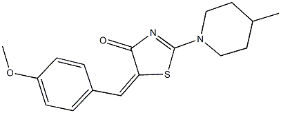 5-(4-methoxybenzylidene)-2-(4-methyl-1-piperidinyl)-1,3-thiazol-4(5H)-one Structure