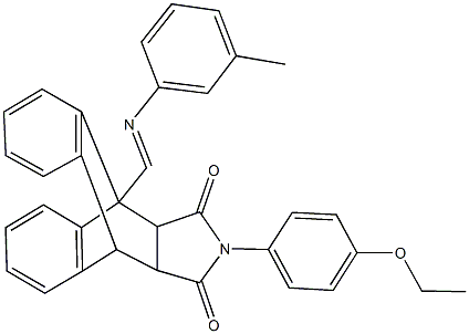 17-(4-ethoxyphenyl)-1-{(E)-[(3-methylphenyl)imino]methyl}-17-azapentacyclo[6.6.5.0~2,7~.0~9,14~.0~15,19~]nonadeca-2,4,6,9,11,13-hexaene-16,18-dione Structure