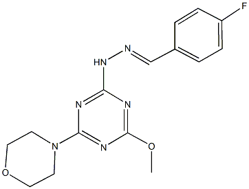 4-fluorobenzaldehyde [4-methoxy-6-(4-morpholinyl)-1,3,5-triazin-2-yl]hydrazone,311327-79-4,结构式