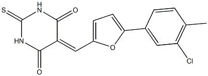 5-{[5-(3-chloro-4-methylphenyl)-2-furyl]methylene}-2-thioxodihydro-4,6(1H,5H)-pyrimidinedione 结构式