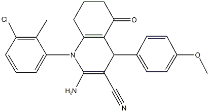 2-amino-1-(3-chloro-2-methylphenyl)-4-(4-methoxyphenyl)-5-oxo-1,4,5,6,7,8-hexahydro-3-quinolinecarbonitrile Structure