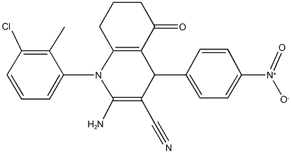 2-amino-1-(3-chloro-2-methylphenyl)-4-(4-nitrophenyl)-5-oxo-1,4,5,6,7,8-hexahydro-3-quinolinecarbonitrile|