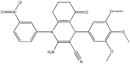 2-amino-1-{3-nitrophenyl}-5-oxo-4-(3,4,5-trimethoxyphenyl)-1,4,5,6,7,8-hexahydro-3-quinolinecarbonitrile|