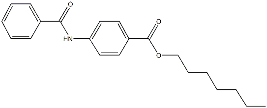 heptyl 4-(benzoylamino)benzoate 化学構造式