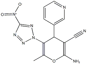 2-amino-5-{5-nitro-2H-tetraazol-2-yl}-6-methyl-4-pyridin-3-yl-4H-pyran-3-carbonitrile,311332-01-1,结构式