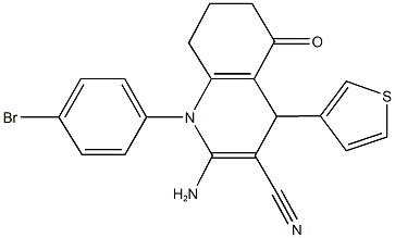 2-amino-1-(4-bromophenyl)-5-oxo-4-(3-thienyl)-1,4,5,6,7,8-hexahydro-3-quinolinecarbonitrile|