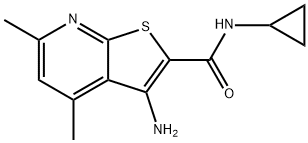 3-amino-N-cyclopropyl-4,6-dimethylthieno[2,3-b]pyridine-2-carboxamide,311333-11-6,结构式