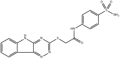 N-[4-(aminosulfonyl)phenyl]-2-(5H-[1,2,4]triazino[5,6-b]indol-3-ylsulfanyl)acetamide 结构式