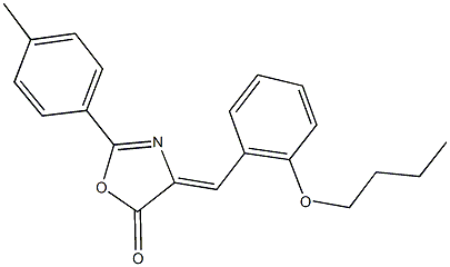 4-(2-butoxybenzylidene)-2-(4-methylphenyl)-1,3-oxazol-5(4H)-one 化学構造式