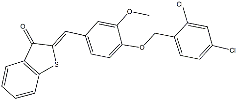 2-{4-[(2,4-dichlorobenzyl)oxy]-3-methoxybenzylidene}-1-benzothiophen-3(2H)-one Struktur