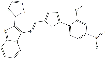 2-(2-furyl)-3-{[(5-{4-nitro-2-methoxyphenyl}-2-furyl)methylene]amino}imidazo[1,2-a]pyridine,311762-90-0,结构式