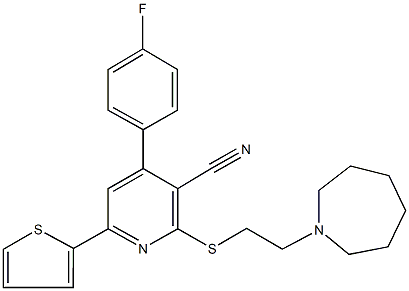 2-{[2-(1-azepanyl)ethyl]sulfanyl}-4-(4-fluorophenyl)-6-(2-thienyl)nicotinonitrile|