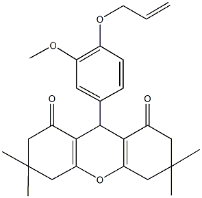 9-[4-(allyloxy)-3-methoxyphenyl]-3,3,6,6-tetramethyl-3,4,5,6,7,9-hexahydro-1H-xanthene-1,8(2H)-dione Structure