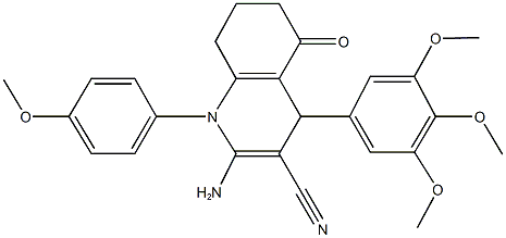 2-amino-1-(4-methoxyphenyl)-5-oxo-4-(3,4,5-trimethoxyphenyl)-1,4,5,6,7,8-hexahydro-3-quinolinecarbonitrile Structure